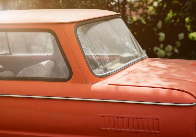 Antique red retro car