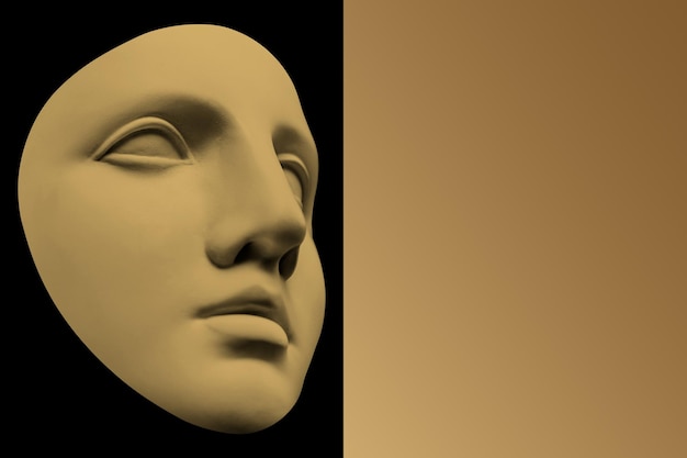 Antique sculpture of human face in artificial intelligence luxury art style modern creative concept