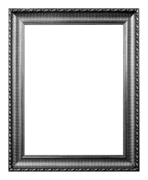 Antique silver frame isolated on the white background vintage style