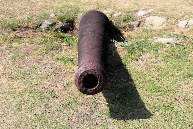 Antique Spanish cast iron cannons