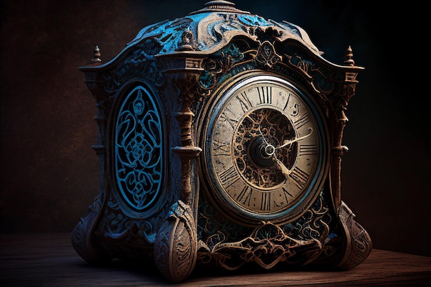 Antique table clock AI Generated