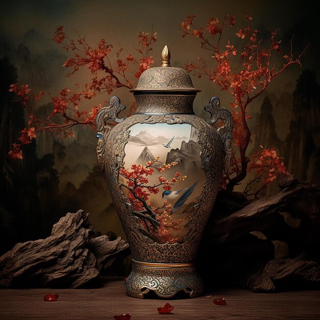 Antique_Vase_A_mixedmedia_creation_blendin