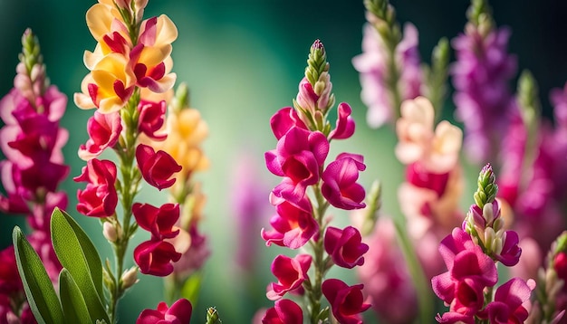 Antirrhinum or snapdragon flowers background