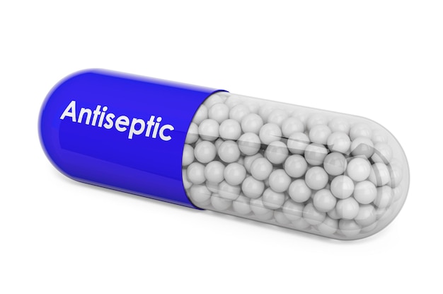 Antiseptics Drug capsule with antiseptics 3D rendering