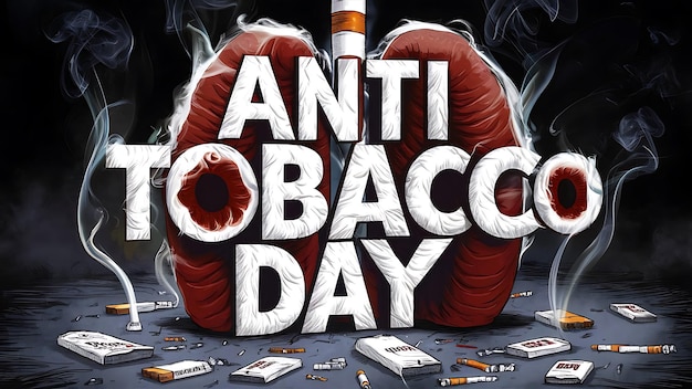 AntiTobacco Day Motivational Quotes Illustrationtypography