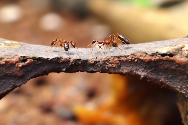 Ants Teaming Up to Build a Bridge Generative AI