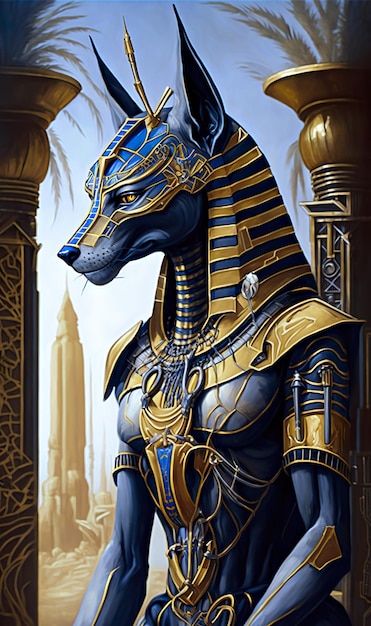 Anubis the egyptian god of the underworld AI generative