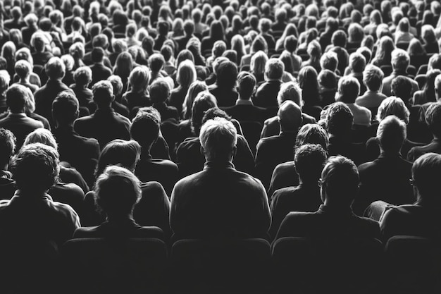 Photo anxious crowd awaiting an event