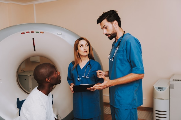 Anxious Radiologist Patient Tomography Machine