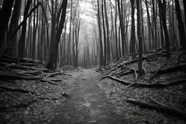 Photo aokigahara forest dark style