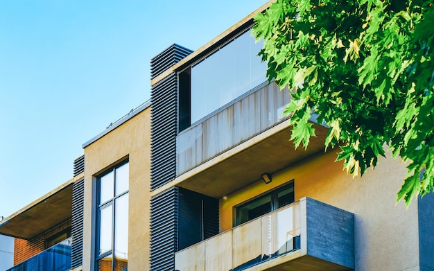 Apartment building architecture concept. Residential house and home.