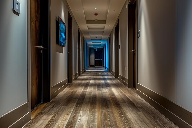 Apartment Hallway Featuring Wood Floor