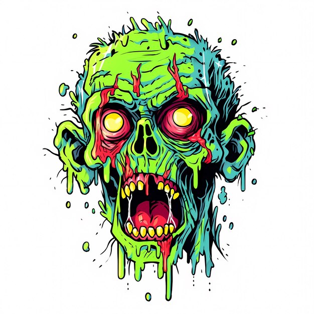 Photo apes zombie monster illustration for tshirt design