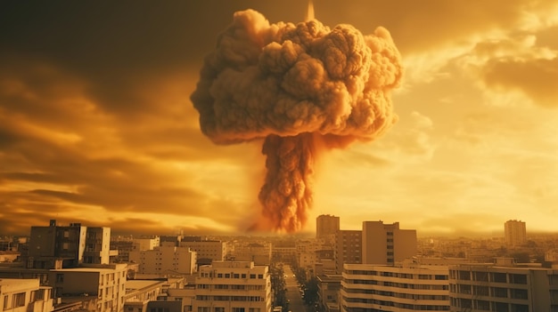 The Apocalypse Unleashed Massive Nuclear Bomb Explosion Generative AI