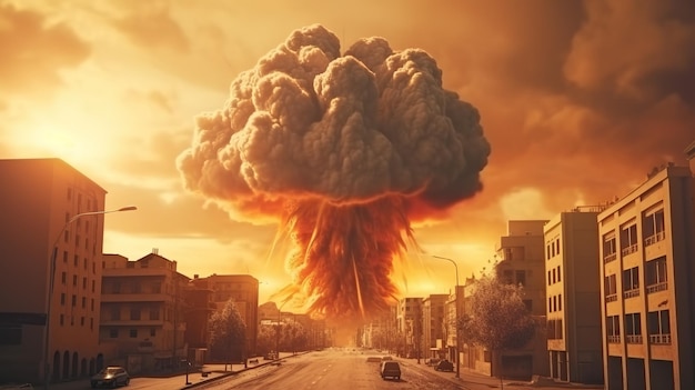 The Apocalypse Unleashed Massive Nuclear Bomb Explosion Generative AI