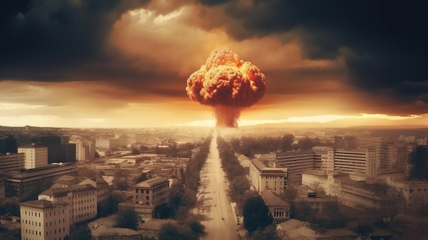 The Apocalypse Unleashed Massive Nuclear Bomb Explosion Generative AI