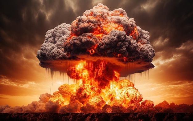 Apocalyptic Blast A Massive Nuclear Bomb Explosion Generative Ai