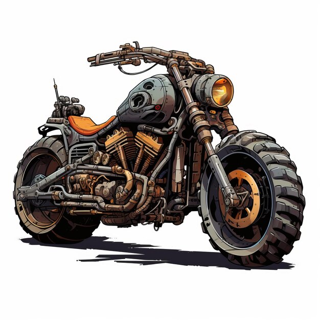 Apocalyptic Motorcycle Poster Harsh Realism Meets Colorful Moebius