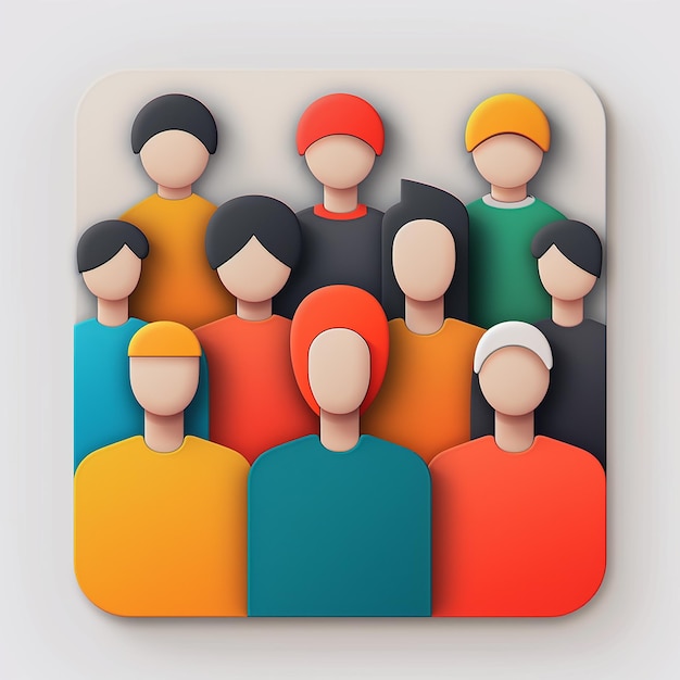 Photo app icon minimalist design of people getting together