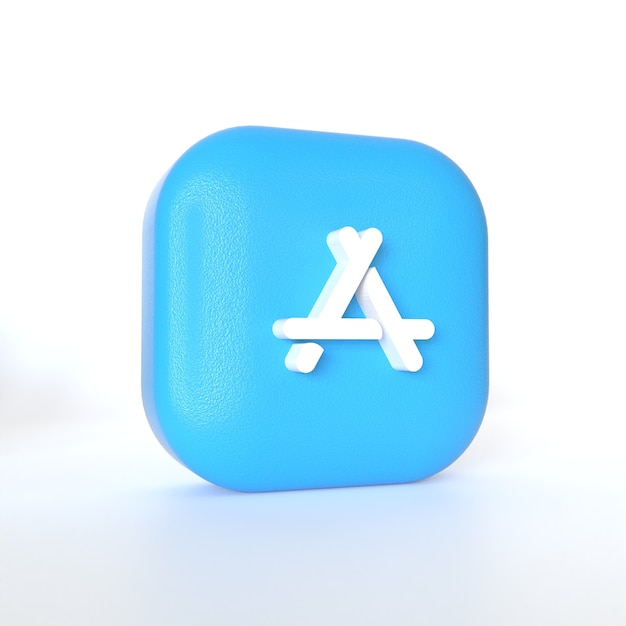 App store application logo with 3d rendering