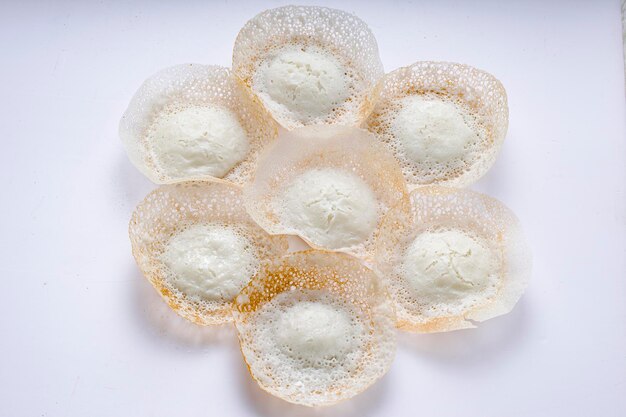 Photo appam or velliappam or kallappam  or paalappam tasty delicious  breakfast item in south india