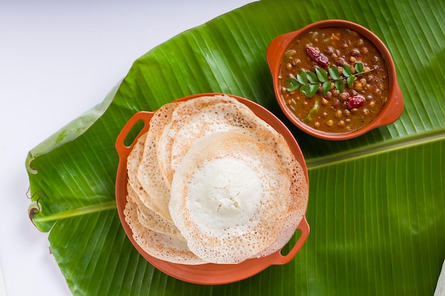 Photo appam or velliappam or kallappam  or paalappam tasty delicious  breakfast item in south india