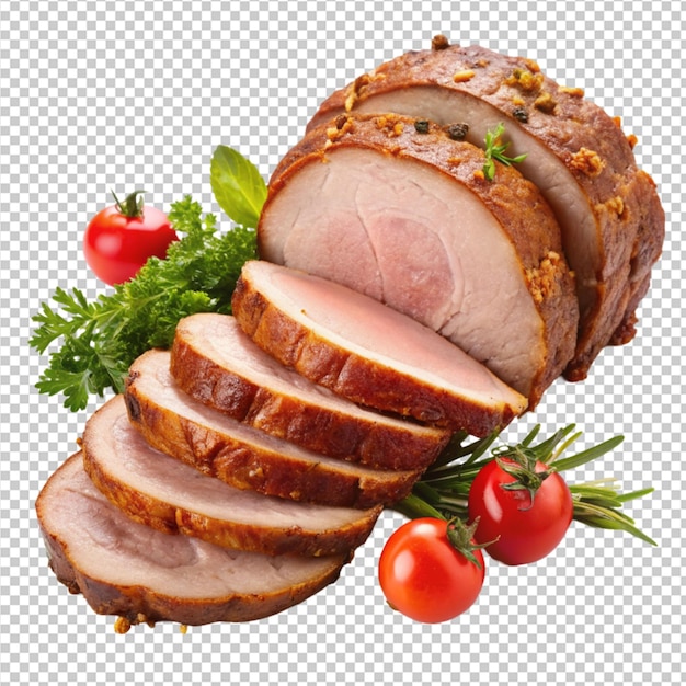 appetizing baked sliced meat