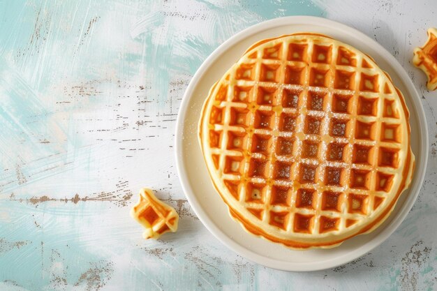 Appetizing Belgian waffle mockup Generate Ai