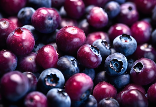 Appetizing blueberries macro close up pattern