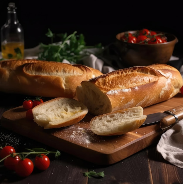 Appetizing cutting of ciabatta