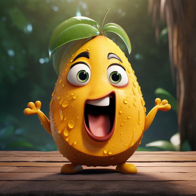 Appetizing Delicious Mango in Pixar Style