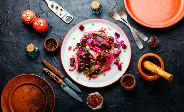 Appetizing herring salad