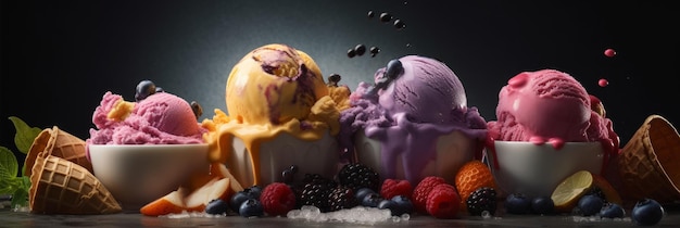 Appetizing ice cream Aesthetically attractive ice cream Generative AI