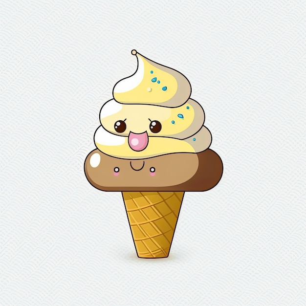 Appetizing ice cream on a color background Color illustration Generative AI