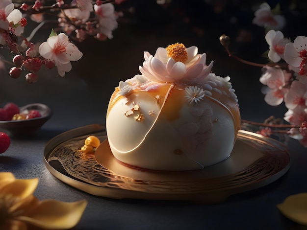 Appetizing Mizuyoukan Japanese dessert ai generative