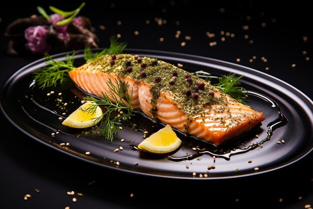 Appetizing Salmon Dish Presented