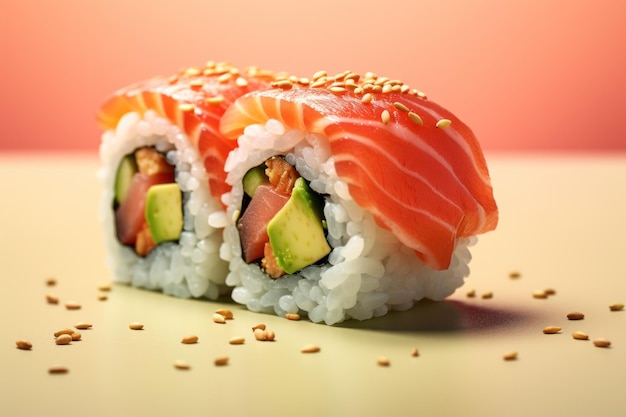 Appetizing sushi rolls AI generated