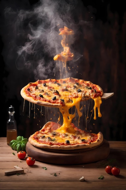 Appetizing View Mouthwatering Melted Cheese Pizza