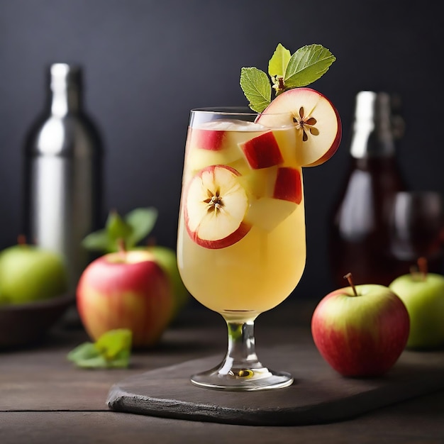 Apple alcoholic cocktail or mocktail