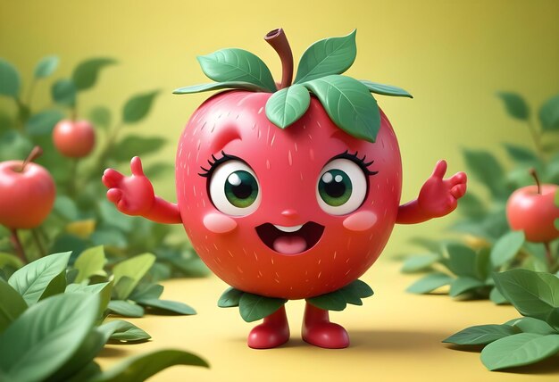 Photo apple cartoon character