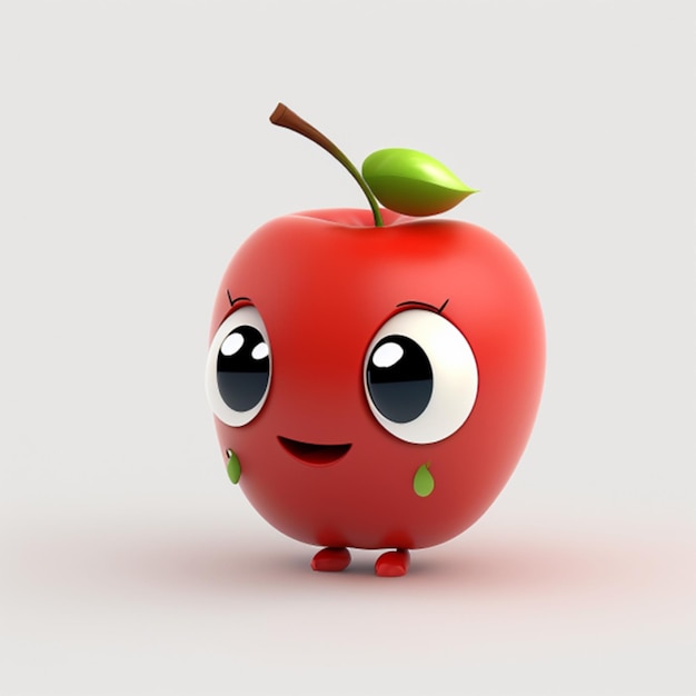 Apple cartoon in a white background