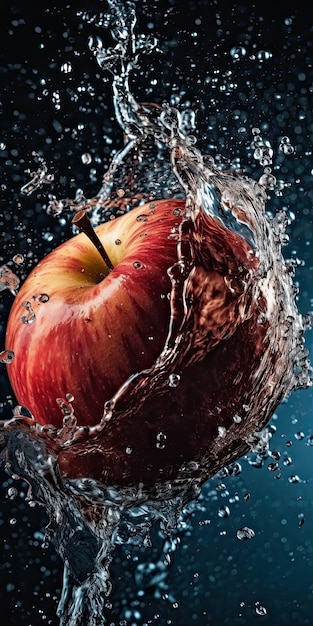 Apple falling into the water Generative AI