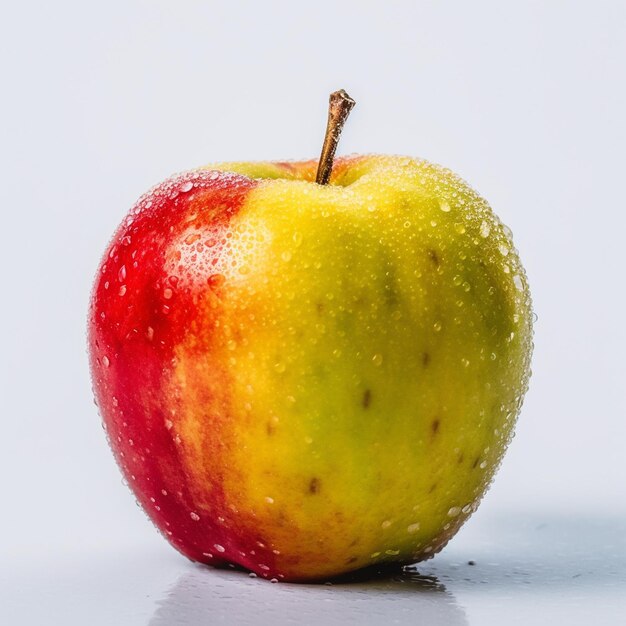 Apple fruit food melon white background slice red white ripe juicy fresh green