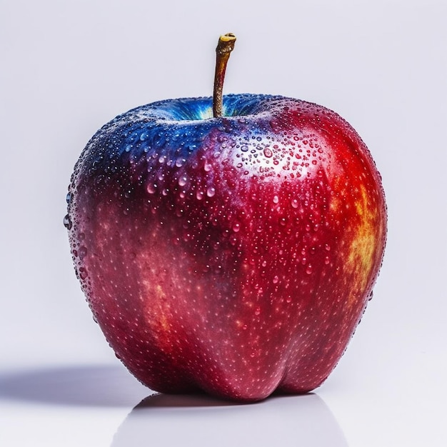 Apple fruit food melon white background slice red white ripe juicy fresh green