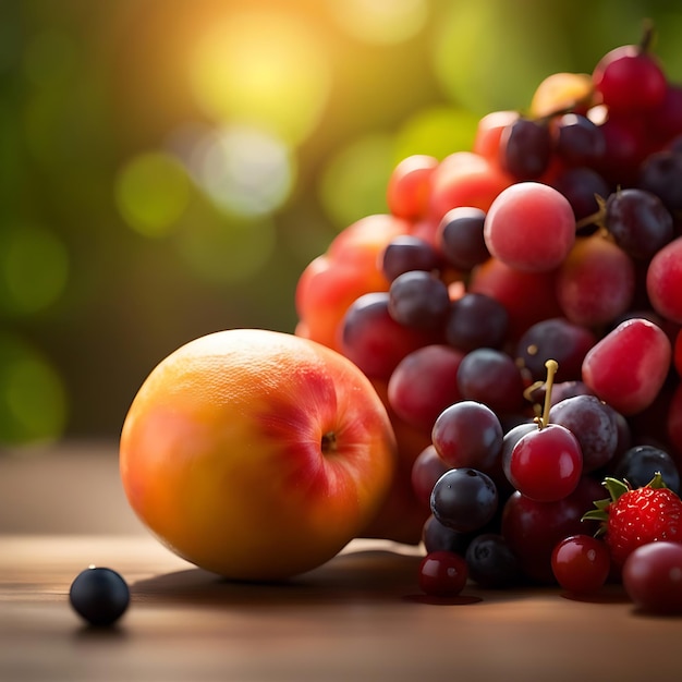 Apple and grapes