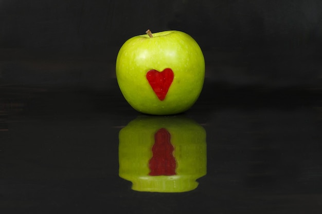 Apple heart red green