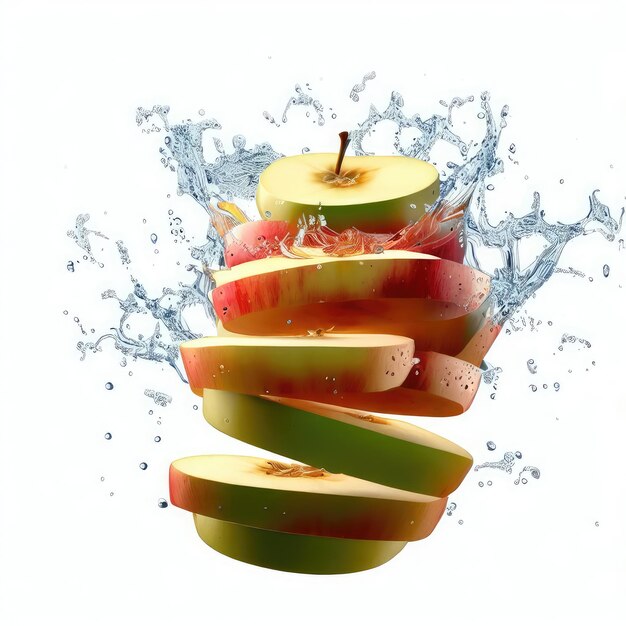 Apple Immersed in Water Dynamic Splash Generative AI