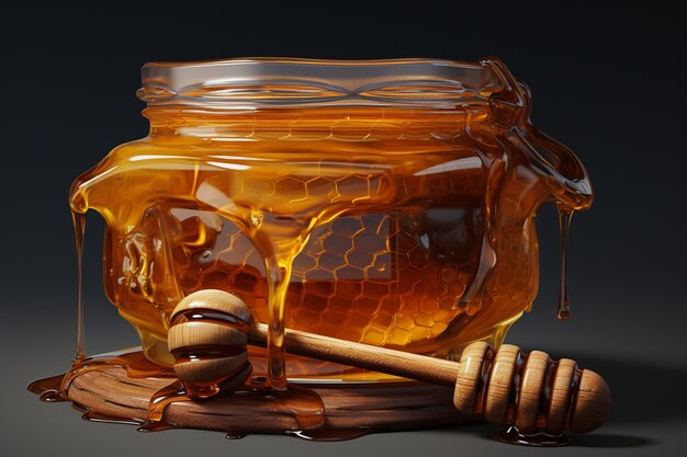 Apple jelly next to a jar of honey