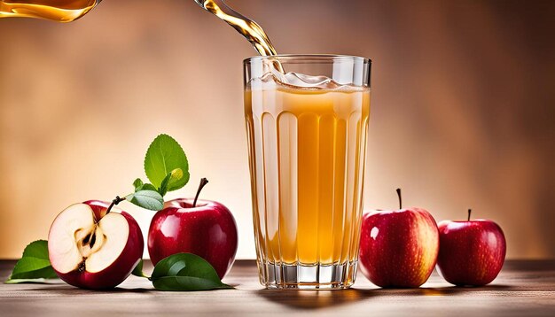 Photo apple juice and morning drink