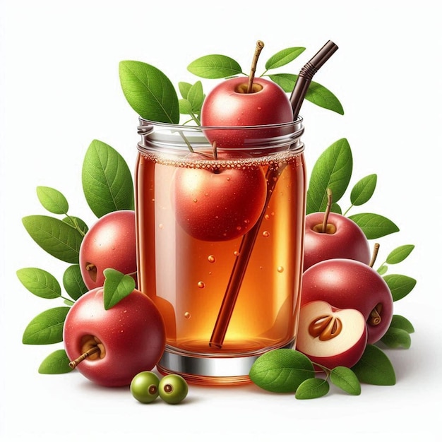 Apple juice with apples